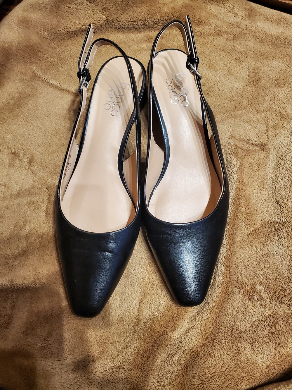 Franco Sarto Slingback Pointed-Toe Flats - Black 9.5 M